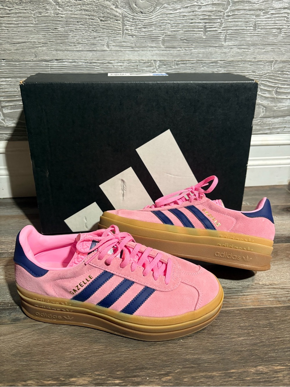 Adidas Women's Gazelle Bold Shoes 'Pink Glow Gum' Size 7